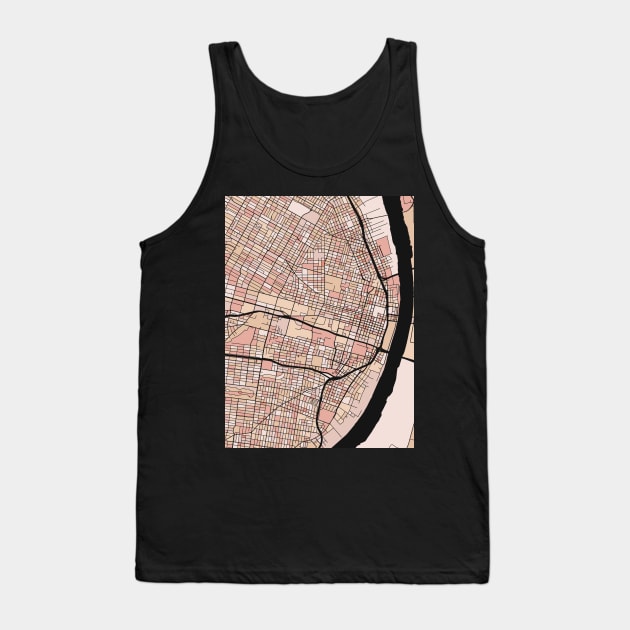 St. Louis Map Pattern in Soft Pink Pastels Tank Top by PatternMaps